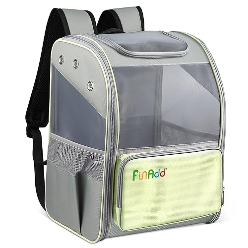 ALLSOPETS Zaino per Trasportino per Cani Gatti, Zaino Porta Cane, Borsa per Trasportini per Gatto Pieghevole Portatile, Borsa per Animali Confortevole Traspirante, Perfetto per Viaggi, Giallo