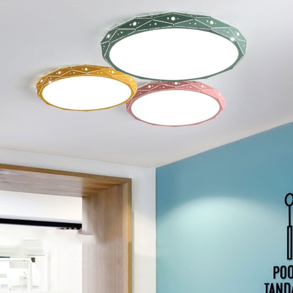 Unterputz-LED-Deckenleuchte Macaron Einfache Runde Energiesparende Deckenleuchte Moderne Deckennahe Leuchte Dreifarbig Einstellbar Zimmer Badezimmer Küche Flur Eingangsbereich
