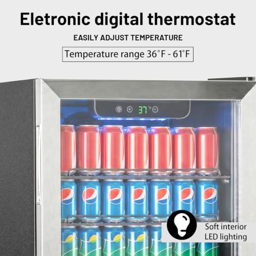 Image of DOGHLY 3.1 Cu.ft Mini Fridge Glass Door, 126 Cans Beverage Refrigerator