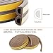 Keliiyo Door Weather Stripping, Window Seal Strip for Doors and Windows - Self-Adhesive Foam Weather Strip Door Seal Strip Insulation Gap Blocker Epdm D Type 66ft(20m) 2 Pack (Brown)