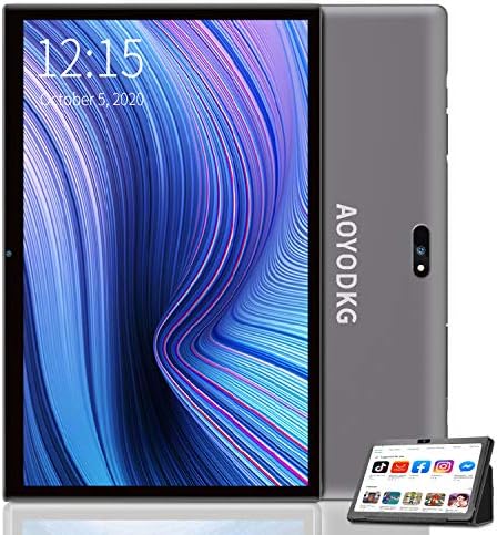 10 Inch Tablet Android 10 Tablet PC,4G LTE,Wifi,3GB RAM,32GB ROM/128 GB,Quad-Core Processor,8MP Dual Camera Full HD Display 8000mAh Large Battery Bluetooth,GPS,GMS Certification.(Gray)