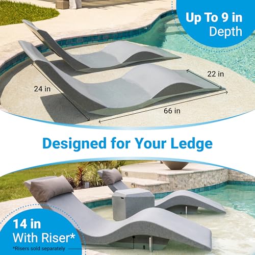 Image of Aqua Outdoors Pool Lounge Chairs, Pool Chairs for in Pool, 9-in Water Depth