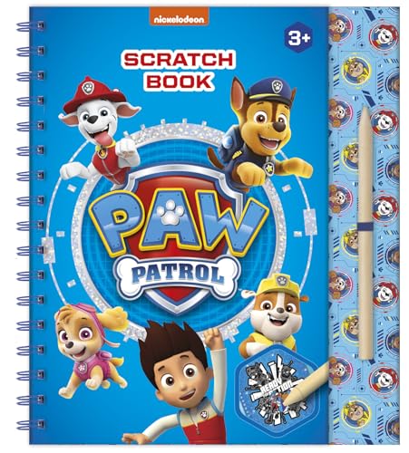 Paw Patrol 720831 Scratch Book mit Schablonen, Glitzersticker und...