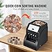 Automatic Coin Sorter and Wrapper Machine|230 Coins/Min,4 Denomination Tubes|for Pennies,Nickels,Dimes,Quarters|Compact Black Countertop Unit