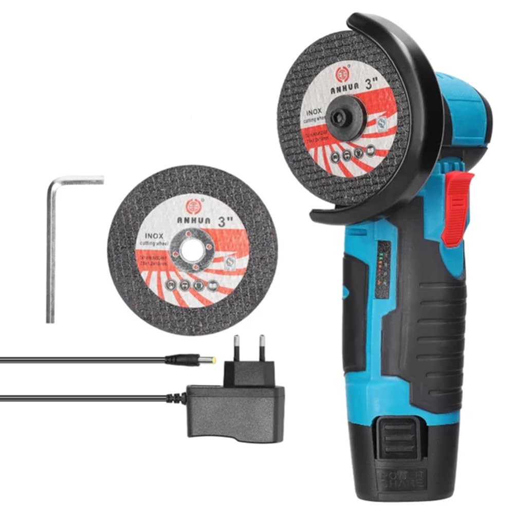 Mini Smerigliatrice Angolare Ricaricabile Doppia Batteria da 12V per Lucidare Levigare e Tagliare