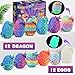 12PCS 3D Printed Dragon Eggs, Cool Stuff Fun Gifts, Mini Dragon Egg Set Articulated Crystal Dragons Fidget Toy for Boy Girls Kids Easter Basket Stuffers (12 Pcs)