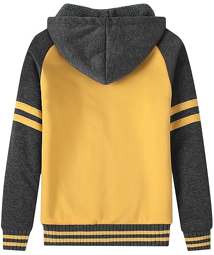 Image of ZITY Boys Zip Up Hoodie Fleece Jacket Kids Sherpa Lined Sweatshirts Outerwear Unisex Warm Winter Coat 6-15 Years Old
