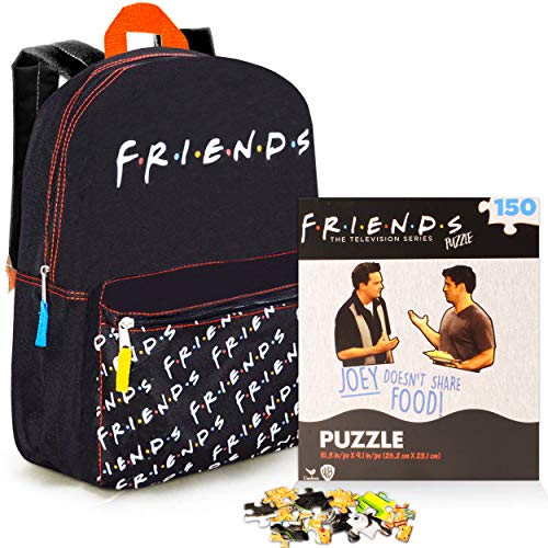 Friends TV Show School Merchandise - 2 Pc Bundle Friends Merch Set with Friends Puzzle and Friends Backpack (Friends School Supplies)