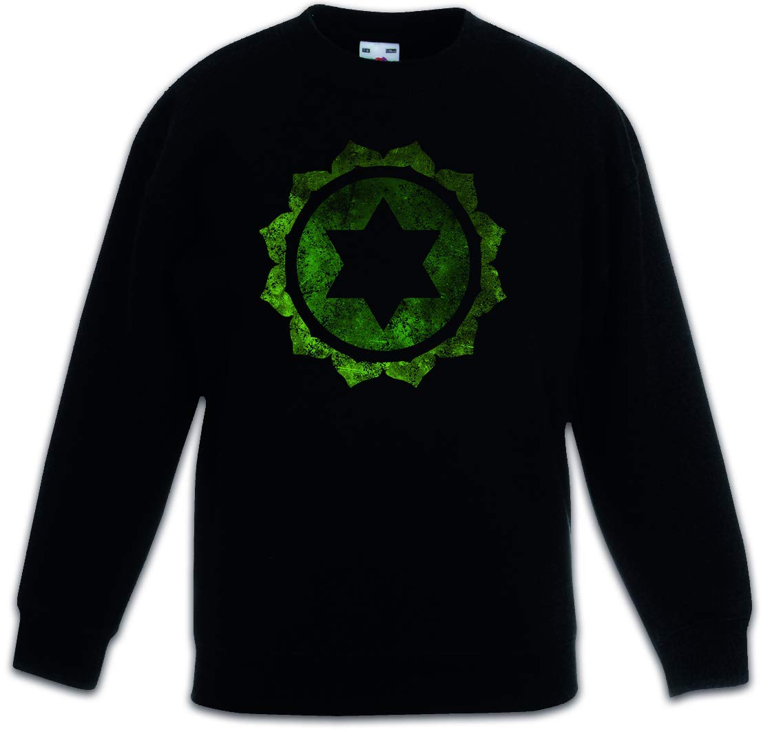 Pullover enfant noir Chakra Anahata confortable contre le froid de la récréation