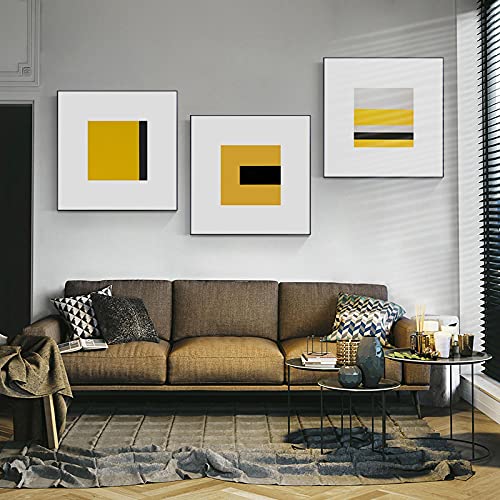 Bloc de couleur minimaliste en triptyque : 3 toiles abstraites 70x70cm sans cadre