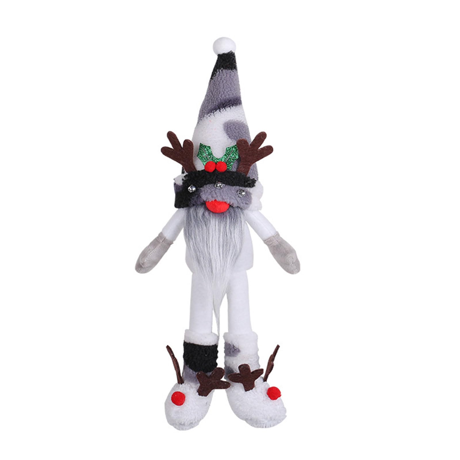Buxuaaaa Grey Festival Small Christmas Faceless Doll Decoration Frightening Christmas Faceless Doll Dwarf Party Props Room Decoration