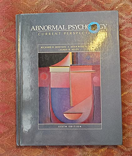 Abnormal psychology: Current perspectives 0070065365 Book Cover