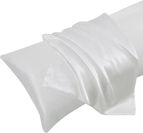 Miniatura 10 de Ersmak Juego de 2 fundas de almohada de satén tamaño King, ultra suaves y sedosas para cabello y piel, resistentes a las arrugas y a la decoloración