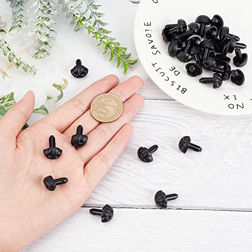 GORGECRAFT 30PCS Large Plastic Matte Safety Noses Craft 15x21mm Screw Dog Nose Doll Making Supplies Triangle Accessories for Amigurumi Puppet Crochet Stuffed DIY Plush Bear Dog Animals Making - Image 3