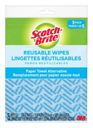 Image of Scotch-Brite High Performance Kitchen Wipes, 5-Wipes /Bag, 12 Bags /Case (60 Wipes Total)