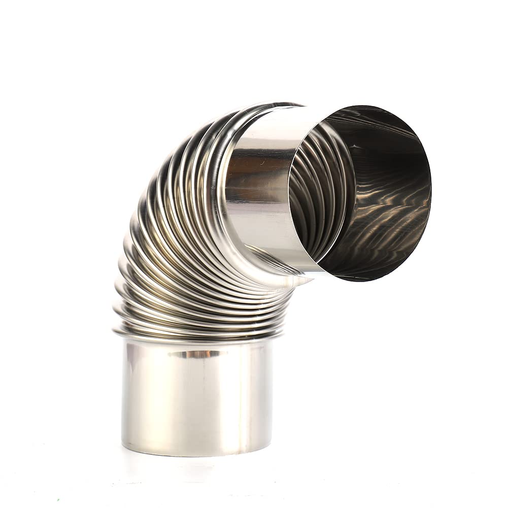 OYSKGNCMW 90° Elbow Pipe Ø 70mm, Stainless Steel Exhaust Pipe Windproof Cap 90 Degree Elbow Chimney Liner Bend 90° Multi Flue Stove Pipe Exhaust Pipe for Water Heater