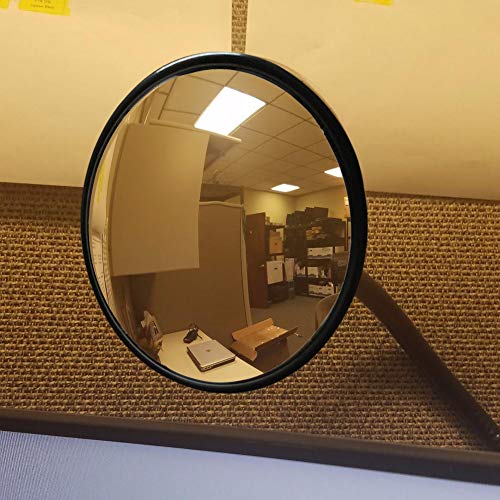 Ampper Acrylic Clip On Rear View Cubicle Mirror, Flexible Convex Security Mirror For Personal Safety Desk Rearview Monitors Or Anywhere (3.75", Round) #TOP2
