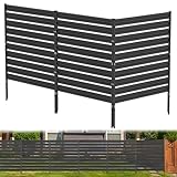 Metal Privacy Fence Panels for Outside, 42' H x 38' W (3 Panels) Air Conditioner Fences, Pool Equipment Enclosure Trash Can Fence, No Dig Privacy Screen Fencing for Outdoor, Black