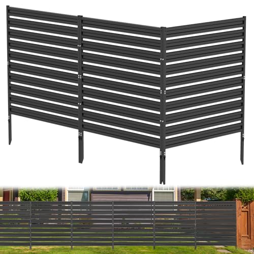 Metal Privacy Fence Panels for Outside, 42' H x 38' W (3 Panels) Air...