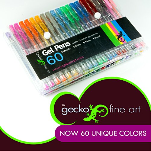 60 Unique Colors (No Repetition) Gel Pen Set, Ink Volume Increased By 30%, Used For Adult Coloring Book, Painting, Doodle, Scrapbook #TOP3