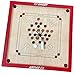 Orignal Carrom Brett Spiel - Hergestellt in Indien - Holz-scheiben - Kunststoff Striker - 74x74 cm Offizielles Spielbrett - Komplett