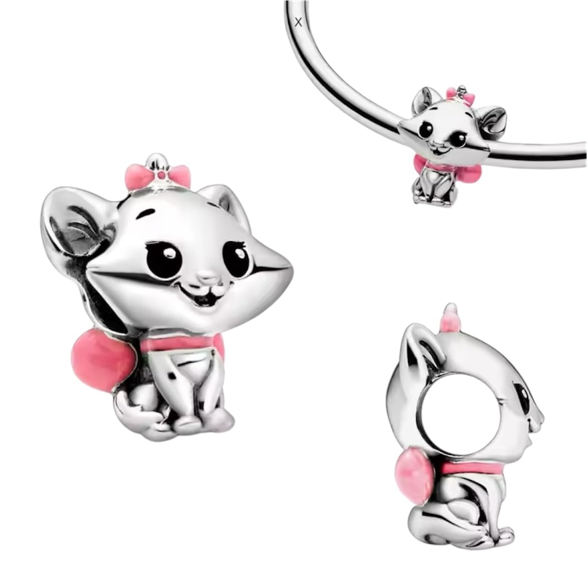 Genérico Disney Aristocats Charm en Argent Sterling 925, Compatible avec Pandora et Autres Bracelets à Breloques, Argent, Femme
