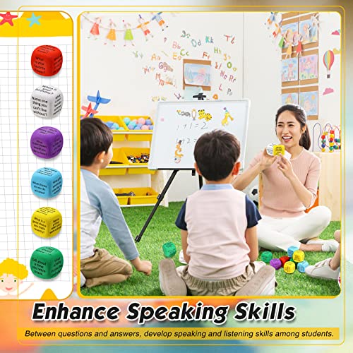 12 Pcs Learning Conversation Cubes, Social Emotional Learning Activities Foam Cube For Classroom School Teacher Party Game Supplies #TOP4
