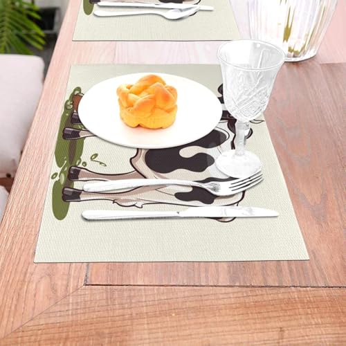 Set de table antidérapant PVC résistant à la chaleur lot de 4 lavable - 6