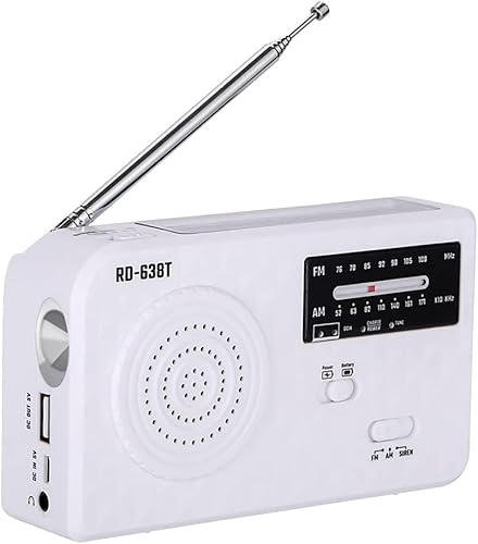 D638T Solar Manivela Generador Radio Multifuncional Emergencia Recargable LED Linterna AM FM Radio para Exterior