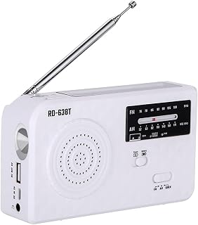 CONFUSE D638T Solar Hand Crank Generator Radio Multifunctional Emergency Rechargeable LED Flashlight AM FM Radio for Outdoor