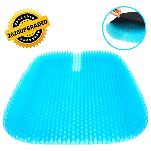 EEM 2020 Neuestes großes Gel-Sitzkissen, atmungsaktives Wabendesign mit rutschfestem, doppelt dickem Netzsitz, Linderung von Eiersitzkissen für Rückenschmerzen, passt für Bürostuhl