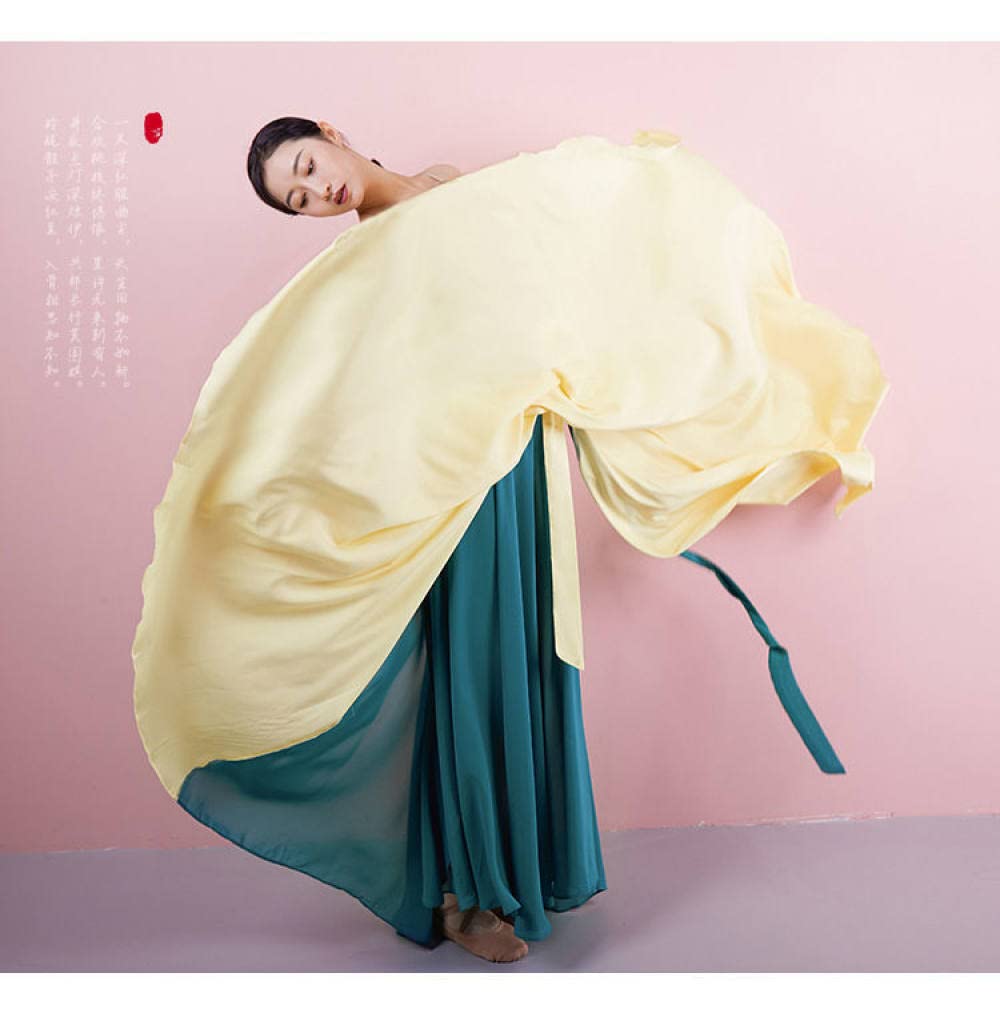 Gonne Da Donna,Gonna Midi In Chiffon Di Raso Da Donna Giallo Verde Gonna Con Lacci Sovrapposti Con Volant Avvolgente Gonna A-Line Grande Swing Flowy Spiaggia Danzatrice Del Ventre Danza Gonne Lunghe