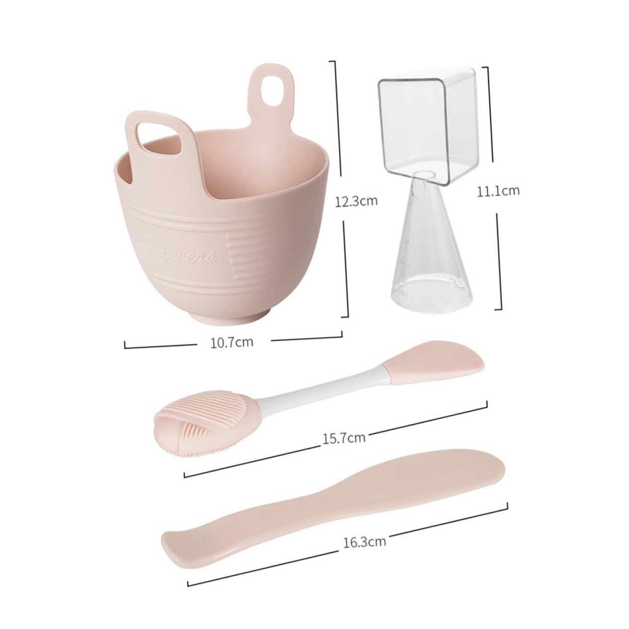 PLAFOPE Diy Face Mask Set 2 Silicone Mixing Bowls Brush Kit for Home Facial Masks