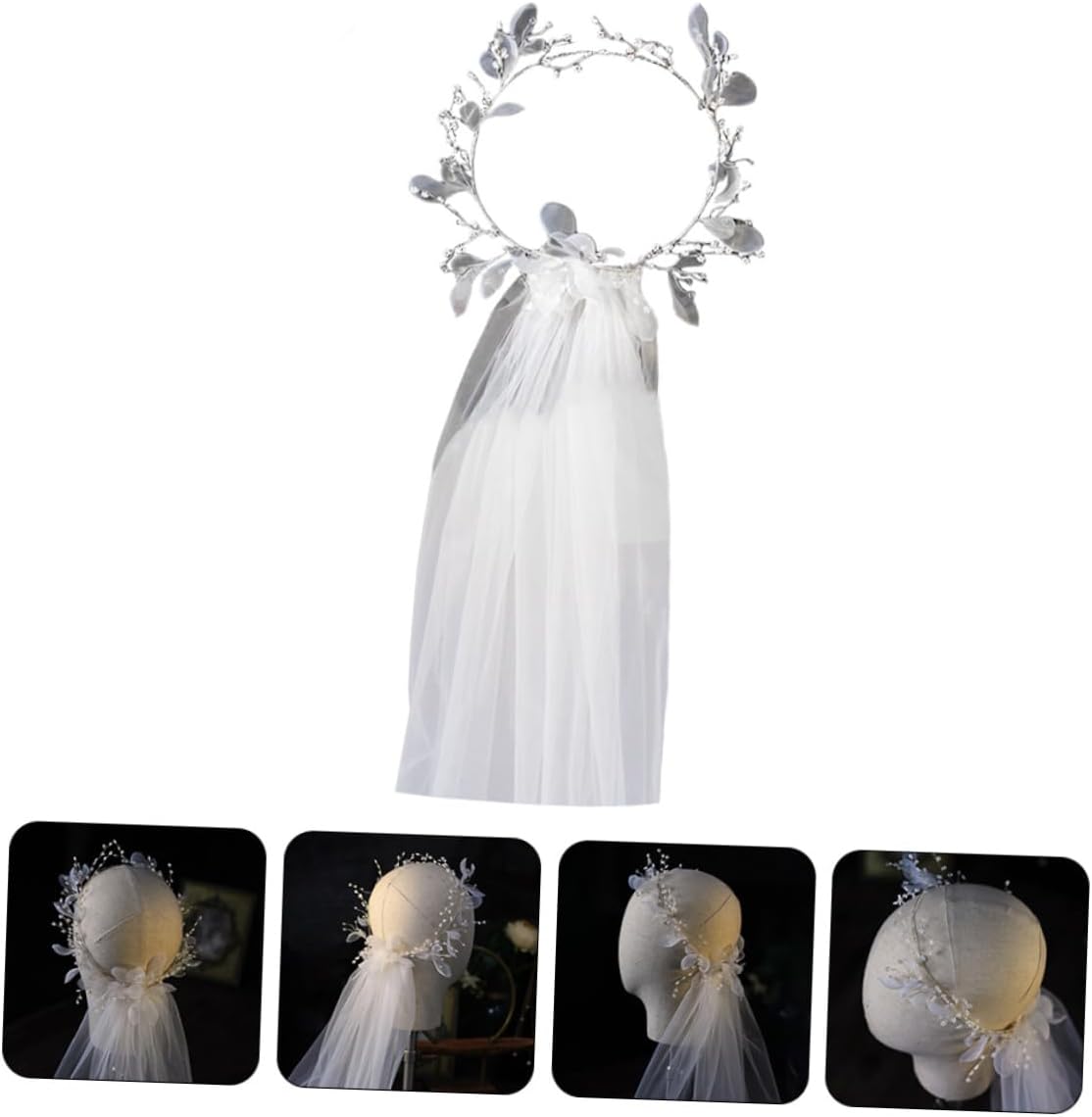 1pc Delicate White Bride Veil Flower Elegant Hair Accessory for Weddings Bridal Showers and Special Occasions