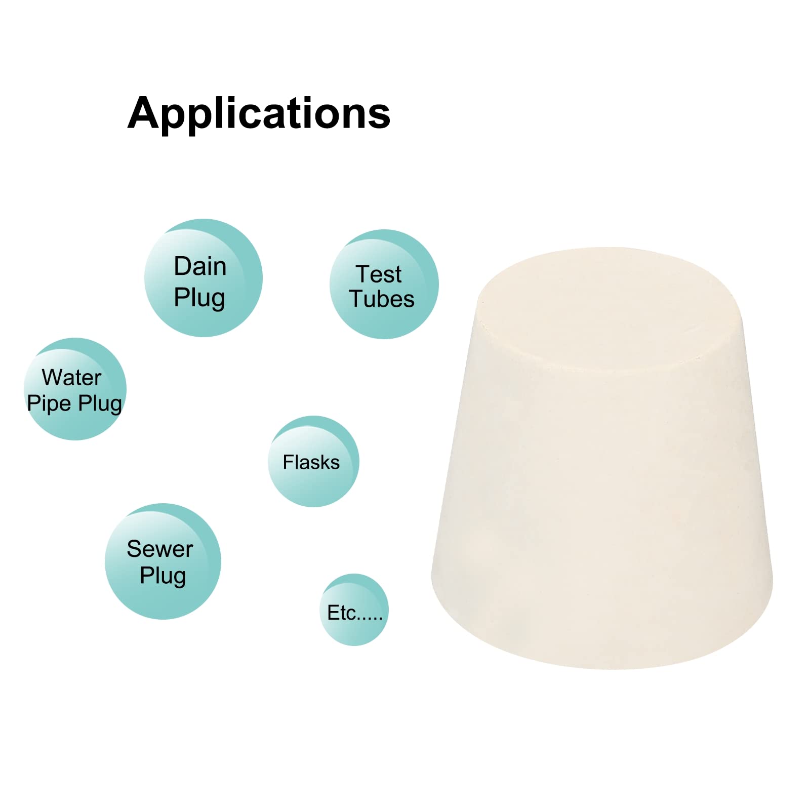 10 Tappi In Silicone, Tappi Conici, Taponi, Tappi In Goa, 30 X 32 X - Foto 10