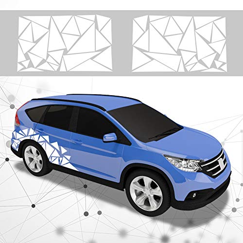 Image of 2 Pieces Triangle Car Decals Vinyl Decal Car Graphics DIY Car Body Sticker, White