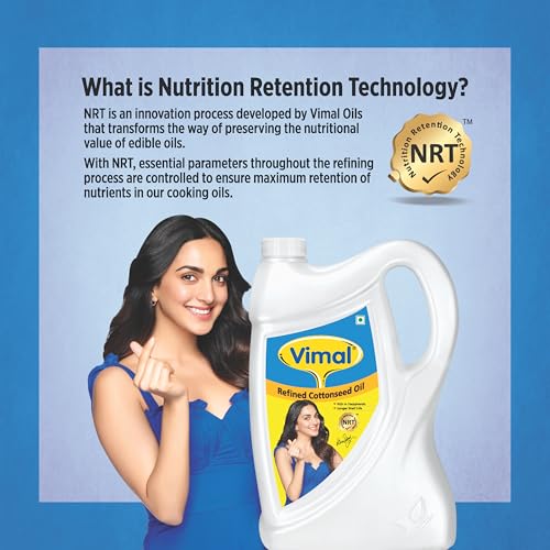 Image of Vimal Cottonseed Oil: Healthy Kapasiya Tel, Refined Cooking Oil for Balanced Diet | Pure Cottonseed Oil, High Smoke Point (5L)