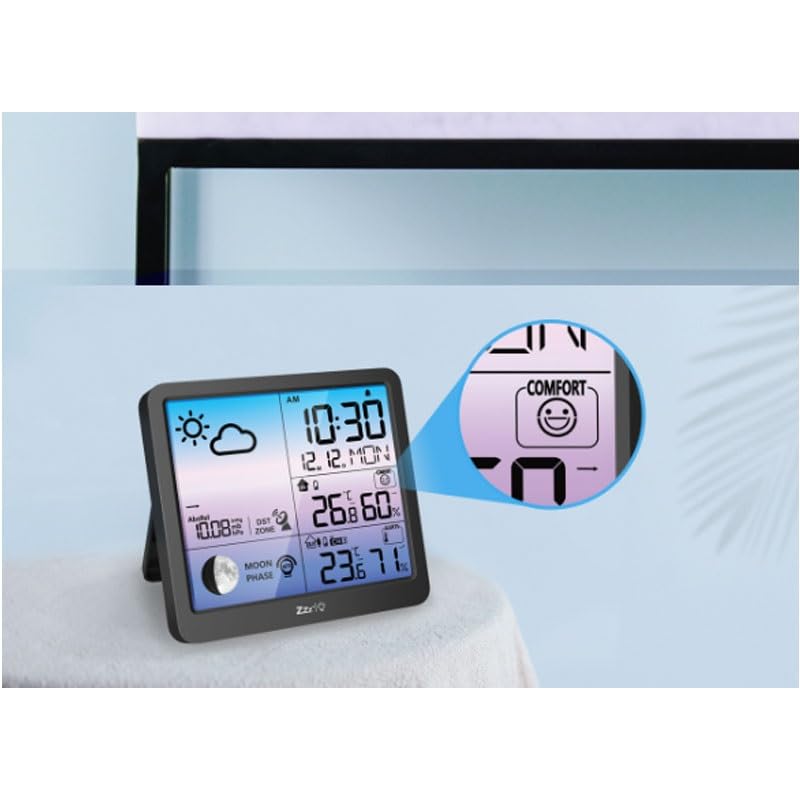 ABS Electronics LED Color Screen Weather Forecast Clock Multifunctional