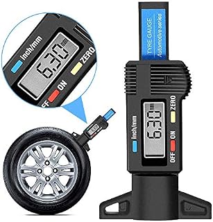 Gaoni Digital Tyre Tread Depth Gauge - 0-25.4mm/1Inch Portable Tread Depth Checker Tyre Depth Measure with LCD Display for Cars, Vans, Trucks