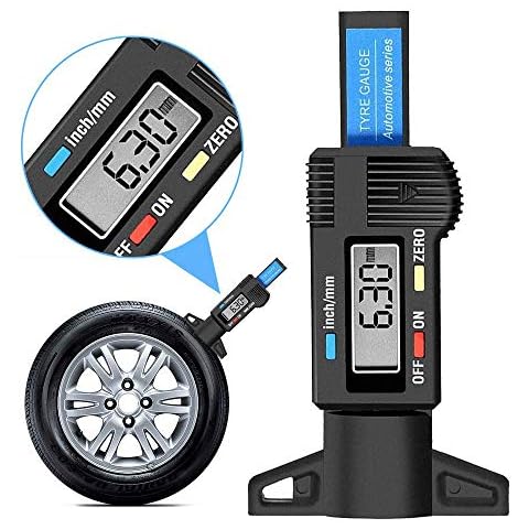 Gaoni Digital Tyre Tread Depth Gauge - 0-25.4mm/1Inch Portable Tread Depth Checker Tyre Depth Measure with LCD Display for Cars, Vans, Trucks Cover