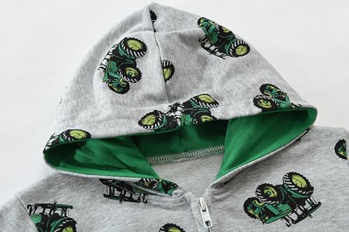 DDSOL Boy Zip-up Jacket Toddler Zipper Hoodie Hooded Sweatshirt Light Winter Fall Outwear 2t-7t3