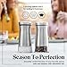 Willow & Everett Salt and Pepper Shaker Set - Stainless Steel & Glass with Adjustable Pour Dial - Ideal for Pre-Ground Spices & Seasoning Blends