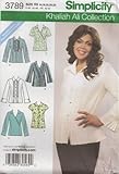 Simplicity Khaliah Ali Collection Pattern 3789. Misses Sizes 14;16;18;20;22 Shirts with Front & Sleeve Variations