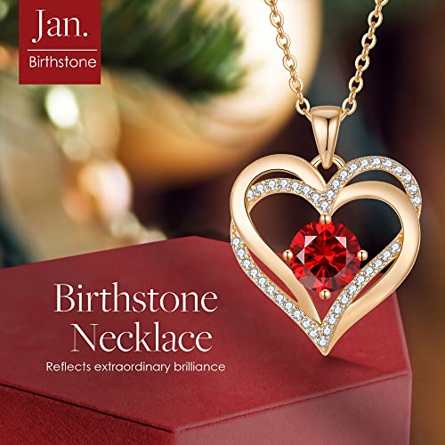 Louisa Secret Love Heart Birthstone Necklaces For Women, 925 Sterling Silver Women Pendant Necklace, Mother’s Day Birthday Anniversary Jewelry Gift For Woman Mother Mom Wife Her Girlfriend Girl #TOP3