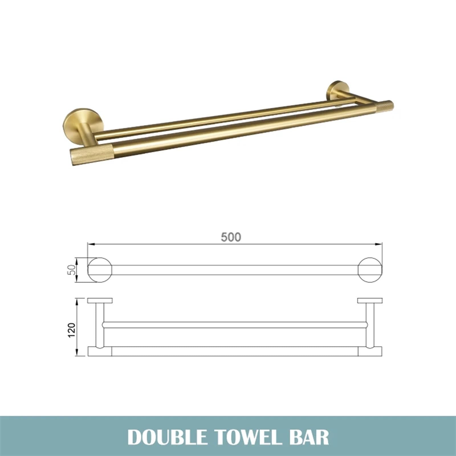 Porta Scottex Cucina Accessori da bagno in oro spazzolato Set di ferramenta Porta asciugamani carta accappatoio Portasapone Appendiabiti Mensola Scopino(Double Towel Bar)