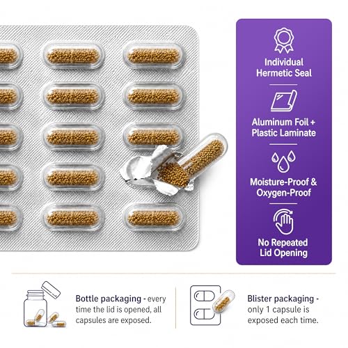 Lactobacillus Reuteri 50 Billion CFU Per Capsule, High Potency Microencapsulated Probiotics for Gut Health & Homemade Yogurt Preparation, Probiotics for Women & Men, 30 Blister-Sealed Capsules — view 5