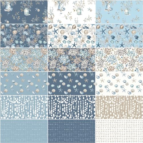 Lisa Audit Blue Escape Coastal 5" Stacker 42 5-inch Squares Charm Pack Riley Blake 5-14510-42