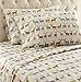 Shavel Home Products Micro Flannel Printed Sheet Set, Twin, Colorful Deer