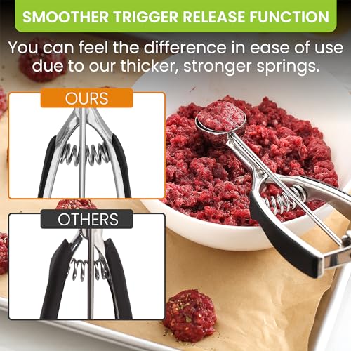 image for Spring Chef Small 1 Tablespoon Stainless Steel Cookie Scoop for Baking