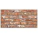Dundee Deco 3D Wall Panels Faux Brick - Cladding, Red Orange Stone Look Wall Paneling, Styrofoam Facing for Living Room, Kitchen, Bathroom, Balcony, Bedroom, Set of 10, Covers 54 sq ft